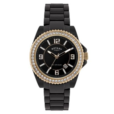 Rotary Ceramique Stone Set Bracelet Watch