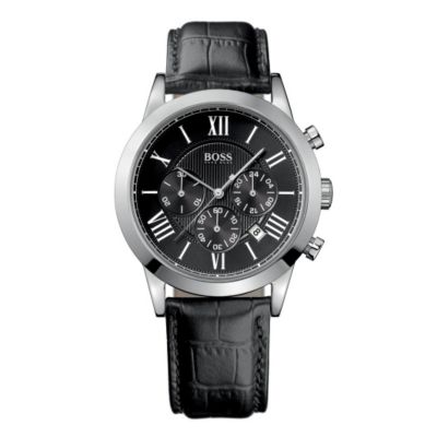 Hugo Boss men's black leather strap watch - Product number 8836752