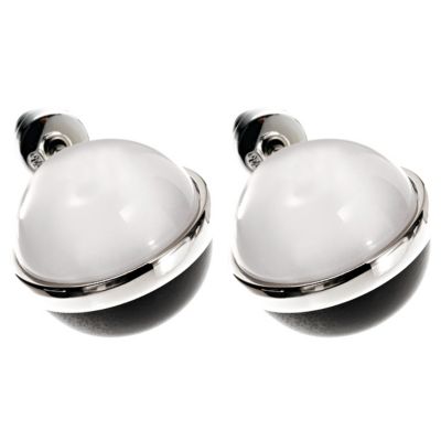 Ladies' silver and white ball stud earrings - Product number 8845689