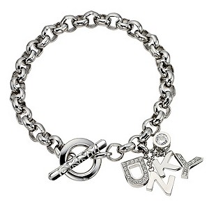 DKNY Crystal And Stainless Steel Logo BraceletDKNY Crystal And Stainless Steel Logo Bracelet