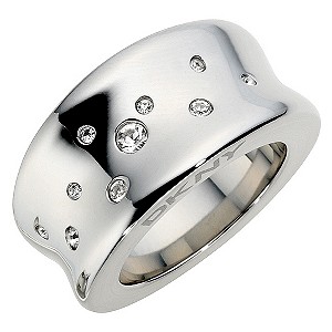 DKNY Sculptured DKNY Crystal Stainless Steel Ring