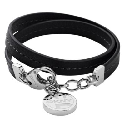 DKNY Black Leather Logo Bracelet - Product number 8845980