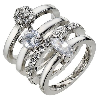 Fiorelli Crystal 4 Stack Ring Set - Product number 8848513