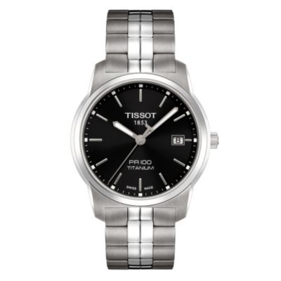 Tissot PR 100 titanium bracelet watch