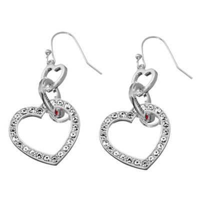 Guess Silver Plated Open Heart Drop Earrings - Product number 8852731