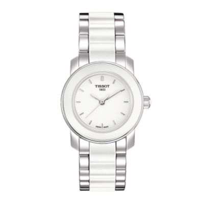Tissot ladies' white ceramic bracelet watch Ernest Jones