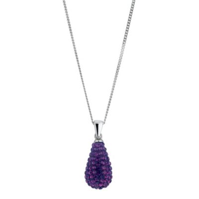 Silver and amethyst crystal pendant necklace