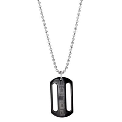 Police Stainless Steel Black Identity Tag Necklace - Product number 8866023