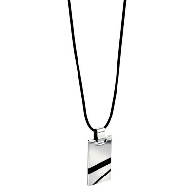 Fred Bennett Black Leather Steel Tag Necklace - Product number 8866414