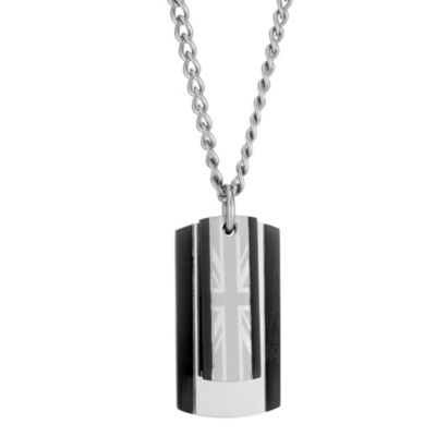 Ben Sherman Stainless Steel Union Jack Dog Tag Necklace