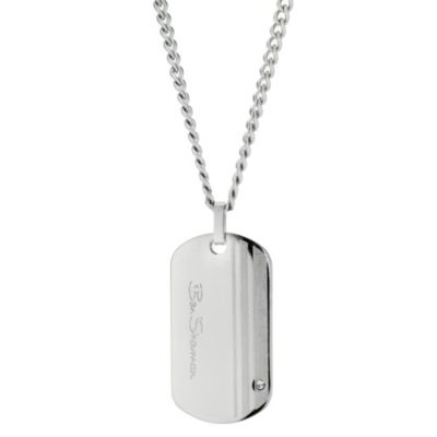 Ben Sherman Stainless Steel Stripe And Crystal Necklace
