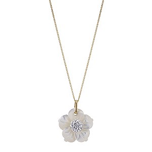 9ct Yellow Gold Mother of Pearl Flower