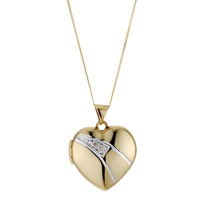 Unbranded 9ct Yellow Gold Diamond Locket Necklace