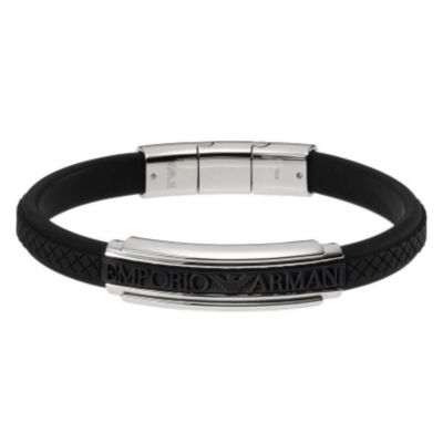 Emporio Armani men's black rubber bracelet - Product number 8888272