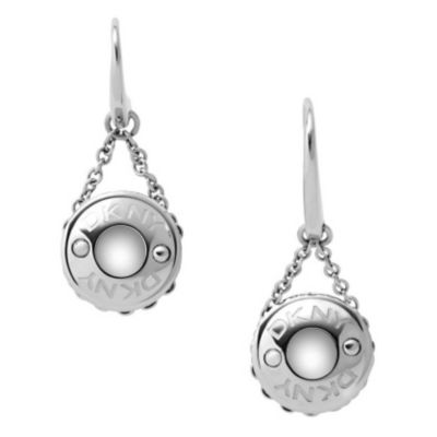 DKNY silver logo drop earrings - Product number 8888280