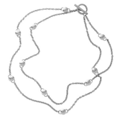 DKNY sterling silver double logo necklace