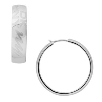 DKNY silver script hoop earrings - Product number 8888590