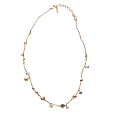 DKNY gold plated stone set layer necklace