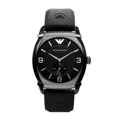 Emporio Armani men's black rubber strap watch - Product number 8891044