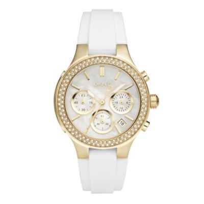 DKNY ladies' gold plated stone set heart - Product number 8891842