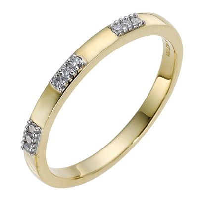 9ct Yellow Gold 2mm Diamond Band - Product number 8912505