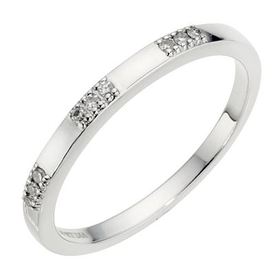 9ct White Gold Diamond Band 2mm - Product number 8912637