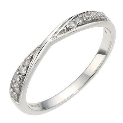 9ct White Gold Pave Diamond Twist Band - Product number 8913773