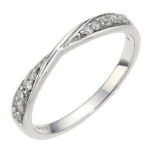Unbranded 9ct White Gold Pave Diamond Twist Band