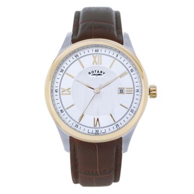 Men's Rotary Brown Leather Strap Watch - Product number 8916500