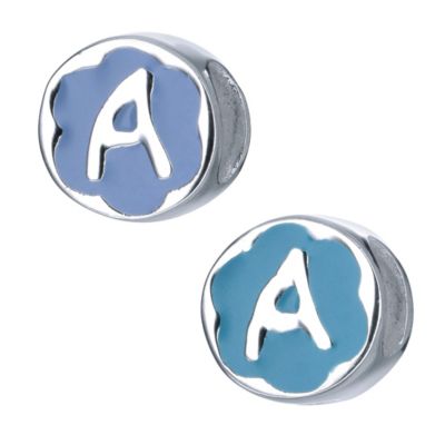 Childrens Sterling Silver Enamel Letter A