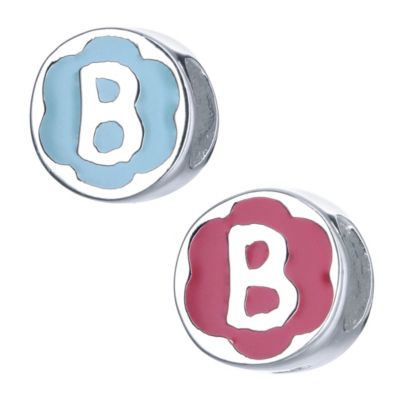 Childrens Sterling Silver Enamel Letter B