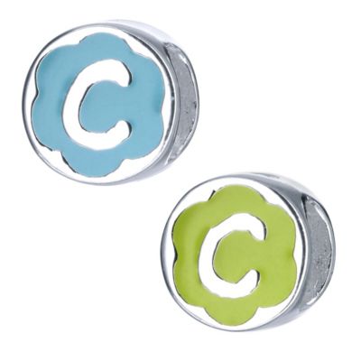 H Samuel Childrens Sterling Silver Enamel Letter C