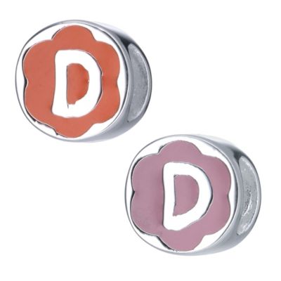 Little Princess Childrens Sterling Silver Enamel Letter D