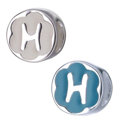 Little Princess Childrens Sterling Silver Enamel Letter H