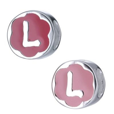 Childrens Sterling Silver Enamel Letter L