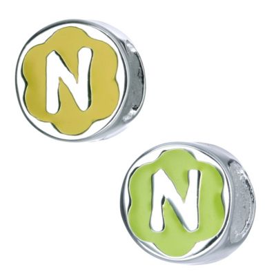 H Samuel Childrens Sterling Silver Enamel Letter N