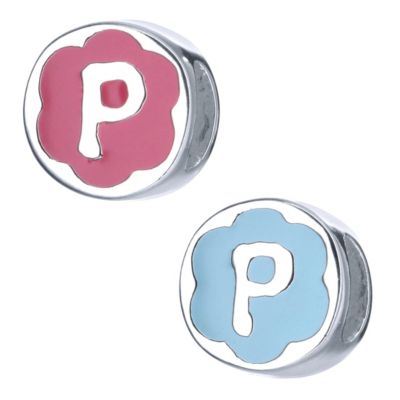 Little Princess Childrens Sterling Silver Enamel Letter P