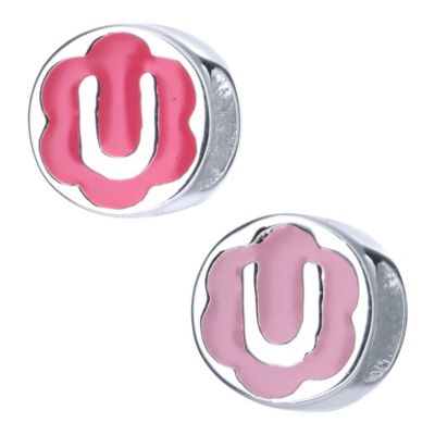 Childrens Sterling Silver Enamel Letter U