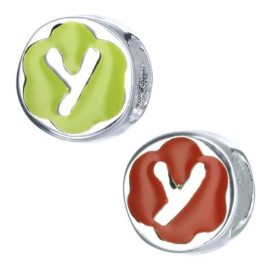 H Samuel Childrens Sterling Silver Enamel Letter Y