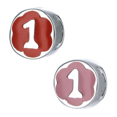 H Samuel Childrens Sterling Silver Enamel Number 1