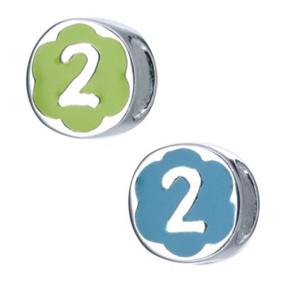 H Samuel Childrens Sterling Silver Enamel Number 2