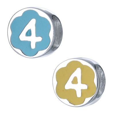 H Samuel Childrens Sterling Silver Enamel Number 4