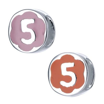 H Samuel Childrens Sterling Silver Enamel Number 5