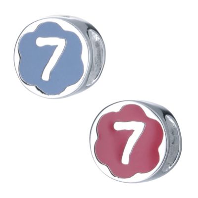 H Samuel Childrens Sterling Silver Enamel Number 7