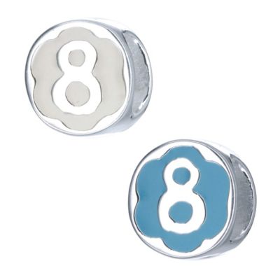 Little Princess Childrens Sterling Silver Enamel Number 8