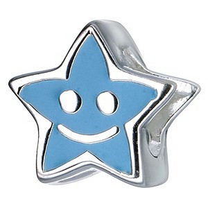 Childrens Sterling Silver Blue Enamel Star