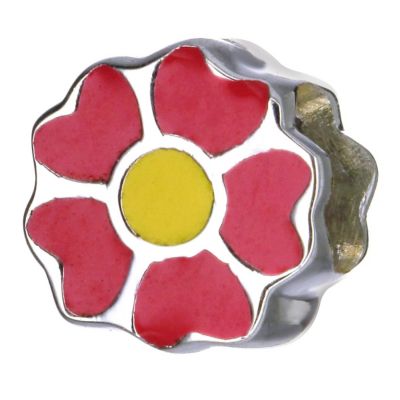 H Samuel Childrens Sterling Silver Enamel Flower Bead