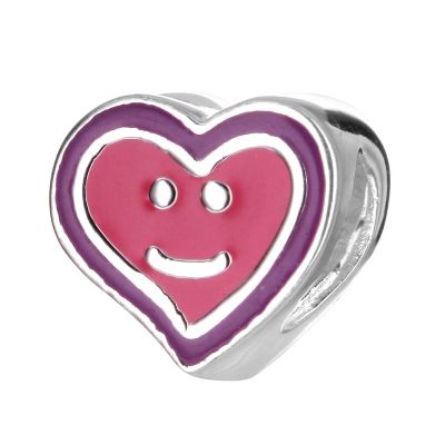 Little Princess Childrens Sterling Silver Pink Enamel Heart