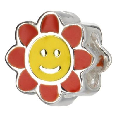 H Samuel Childrens Sterling Silver Enamel Sun Bead