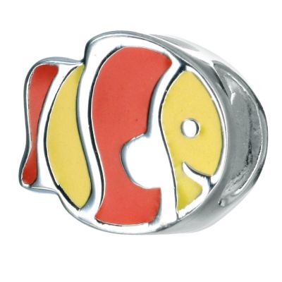 Little Princess Childrens Sterling Silver Enamel Fish Bead